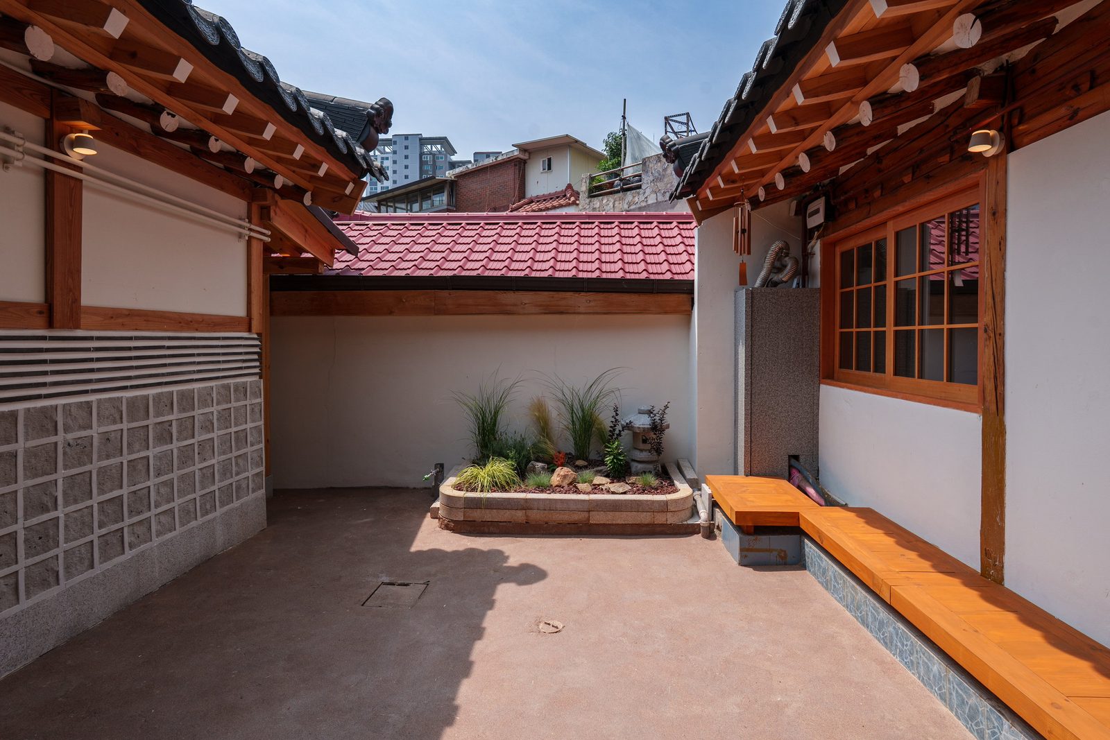 Courtyard with tiled roofs
